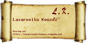 Lazarovits Kesző névjegykártya